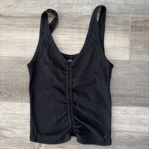Abercrombie & Fitch Black Ruched Tank Top